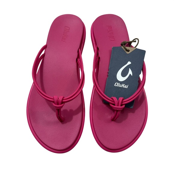OluKai Shoes - OluKai Aka Womens Flip Flop Sandals Pink Plumeria Water Resistant Size 6 NEW